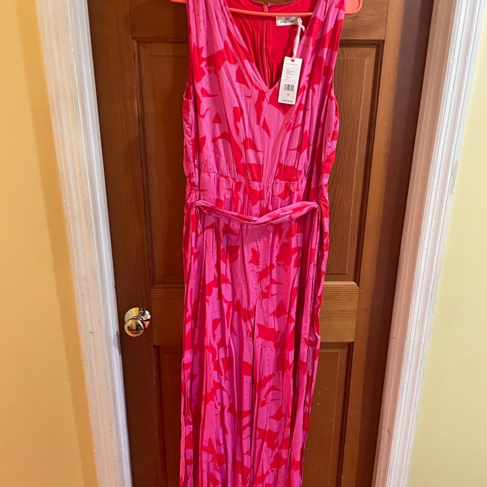 Vineyard Vines Red and Pink Floral Jumpsuits